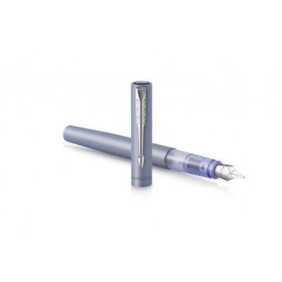 Перьевая ручка Parker Vector XL Silver Blue CT, цвет чернил blue, перо: F/M, в подарочной упаковке.-2