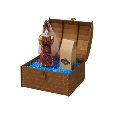 Подарочный набор: кукла фарфоровая, чай Малина с мятой, красный-0