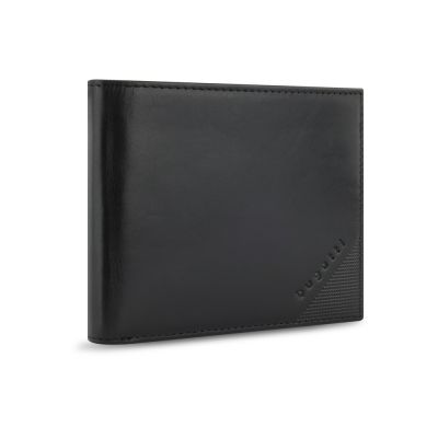 Портмоне BUGATTI Nobile, с защитой данных RFID, чёрное, воловья кожа/полиэстер, 12х2х9,5 см-0