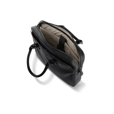 Портфель женский BUGATTI Bella, чёрный, воловья кожа/полиэстер, 38х6,5х27 см-4