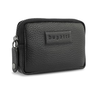 Ключница BUGATTI ЭЛЬЗА | ELSA, с защитой данных RFID, чёрная, воловья кожа/полиэстер, 11х2х7 см-0