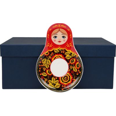Набор Моя Россия: чайно-кофейная пара Матрешка, хохлома и книга Россия на англ. языке-3