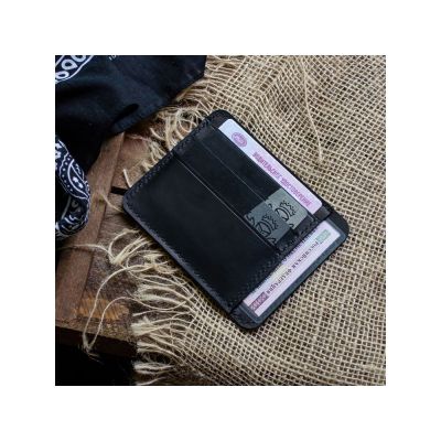 Картхолдер кожаный для автодокументов, черный-2