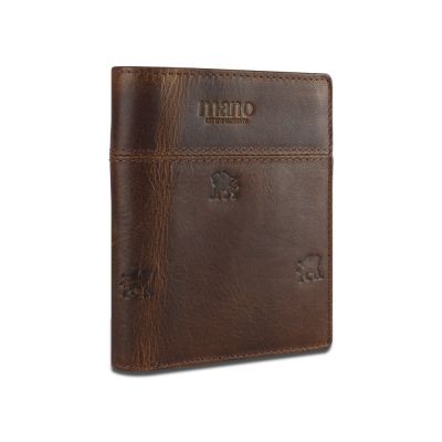 Бумажник Mano Don Leon, натуральная кожа в коричневом цвете, 9,7 х 11,7 см-2