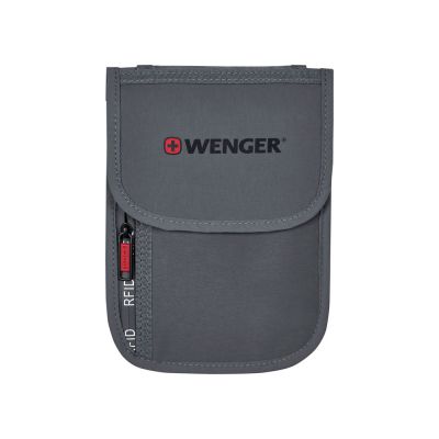 Чехол для документов WENGER на шею с системой защиты данных RFID, серый, полиэстер, 19 x 14 см-0
