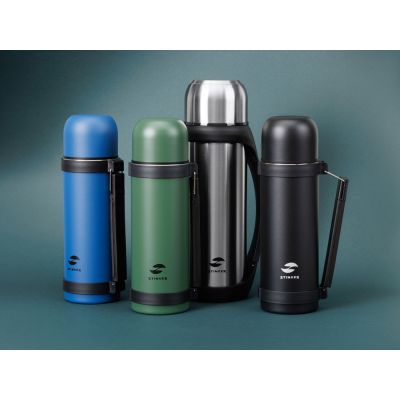 Термос Stinger, 1,2 л, широкий с ручкой, нержавеющая сталь, чёрный, 12,4 х 10,2 х 31,8 см-5