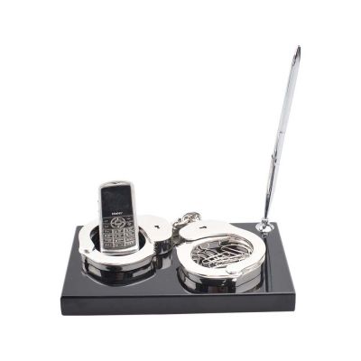 Настольный прибор Правопорядок, серебристый/черный-1