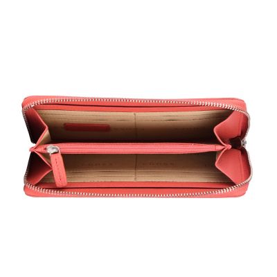 Кошелёк Cross Colors Coral, кожа наппа, фактурная, цвет коралловый-1