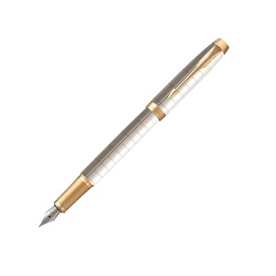 Перьевая ручка Parker IM Premium F318  Pearl GT,перо: F, цвет чернил: blue, в подарочной упаковке.-0