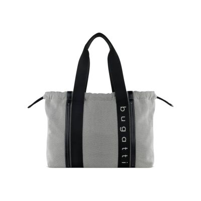 Сумка-шоппер женская BUGATTI Ambra, серо-черный цвет, хлопок/полиэстер, 45х10х34 см-3