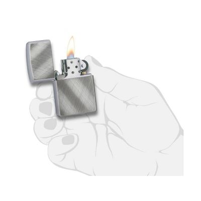 Зажигалка ZIPPO Classic с покрытием Brushed Chrome, латунь/сталь, серебристая, матовая, 38x13x57 мм-2