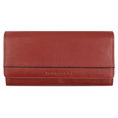 Кошелёк женский BUGATTI Banda, с защитой данных RFID, красный, кожа/полиэстер, 18,5х2,5х9,5 см-1