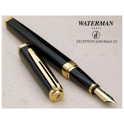 Перьевая ручка Waterman Exception, цвет: Slim Black GT, перо: F-2