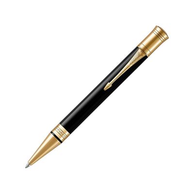 Шариковая ручка Parker Duofold Classic Black GT Fountain Pen, стержень: M, цвет чернил: black, в подарочной упаковке.-0