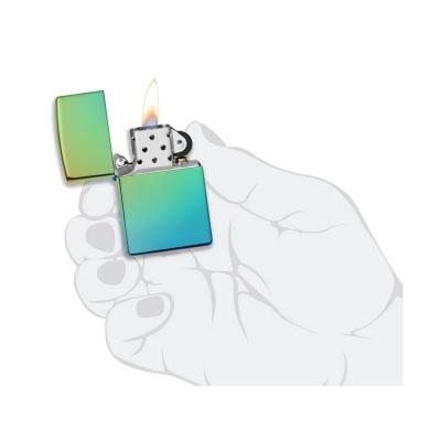 Зажигалка ZIPPO Classic с покрытием High Polish Teal, латунь/сталь, зелёная, глянцевая, 38x13x57 мм-3