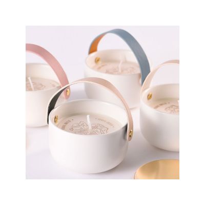 Свеча Valerie Concept с крышкой CNDL 5 BG, белый/бежевый-2