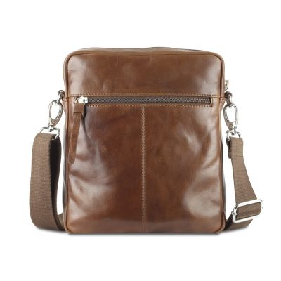 Сумка через плечо Mano Don Luca, натуральная кожа в коньячном цвете, 23 х 26,5 х 4,5 см-1