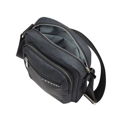 Сумка наплечная мужская BUGATTI Sera, антрацитовая, полиэстер, 21х6х26,5 см-2