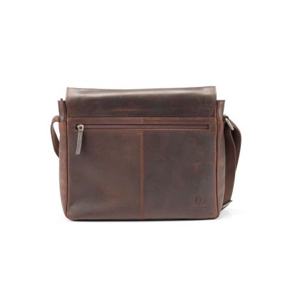 Сумка через плечо KLONDIKE DIGGER Joe, натуральная кожа цвета коньяк, 28 x 32 x 8 см-4