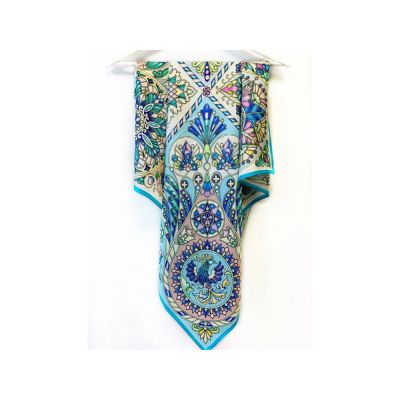 Платок Русская эмаль нежная 100% шёлк-2