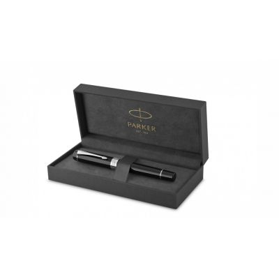 Перьевая ручка Parker Duofold Classic Black CT Centennial Fountain Pen, перо: F, цвет чернил: black, в подарочной упаковке.-1
