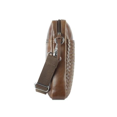 Сумка через плечо Mano Don Luca, натуральная кожа в коньячном цвете, 23 х 26,5 х 4,5 см-6