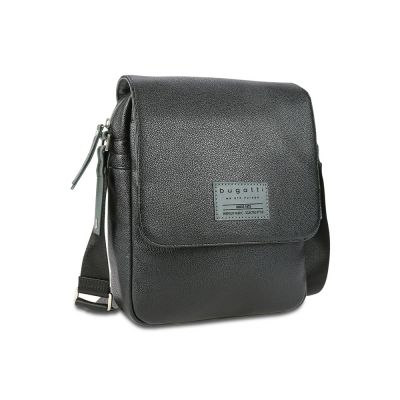 Сумка наплечная BUGATTI Moto D, чёрная, полиуретан, 25х8х30 см, 4 л-0