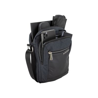 Сумка наплечная мужская BUGATTI Sera, антрацитовая, полиэстер, 21х6х26,5 см-3