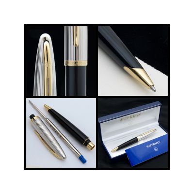 Шариковая ручка Waterman Carene De Luxe, цвет: Black/Silver, стержень: Mblue-3