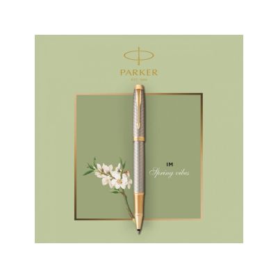 Ручка роллер Parker IM Premium Warm Silver (grey)  GT, стержень: F, цвет чернил: black, в подарочной упаковке.-5