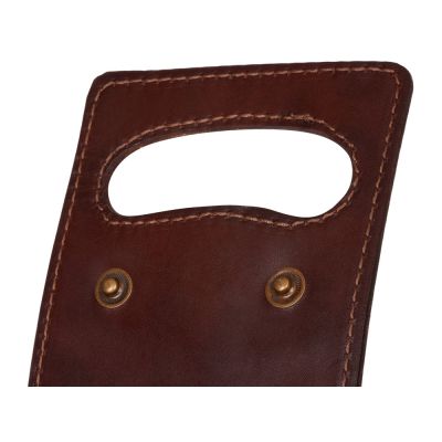 Набор: фартук из натуральной кожи в тубусе, черный с рыжими ремнями-9