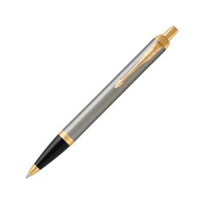 Ручка шариковая Parker IM Core Brushed Metal GT, серебристый/золотистый-0