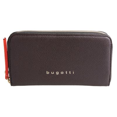 Кошелёк женский BUGATTI Ella, тёмно-коричневый, полиуретан, 19х2х10 см-1