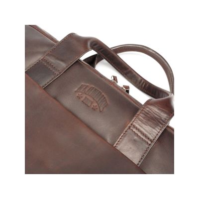 Сумка KLONDIKE DIGGER Mavis, натуральная кожа цвета коньяк, 32 x 40 x 8 см-3