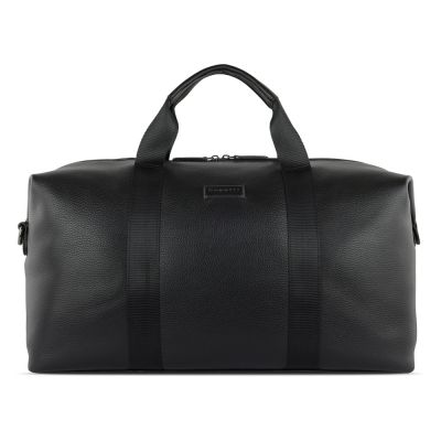 Сумка дорожная BUGATTI Elsa, чёрная, воловья кожа/полиэстер, 47х22х24 см-1