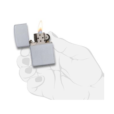 Зажигалка ZIPPO Classic с покрытием Satin Chrome™, латунь/сталь, серебристая, матовая, 38x13x57 мм-4
