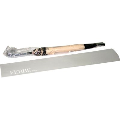 Зонт-трость Ferre, полуавтомат, бежевый/черный-2