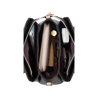 Сумка женская BUGATTI Ella, тёмно-коричневая, полиуретан, 27х12х23,5 см-3