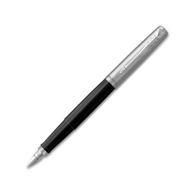 Перьевая ручка Parker Jotter Black CT, перо:F, цвет чернил: blue, в подарочной упаковке.-0