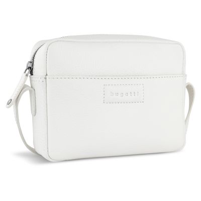 Сумка кросс-боди женская BUGATTI Elsa, белая, воловья кожа/полиэстер, 19х5,5х14 см-0