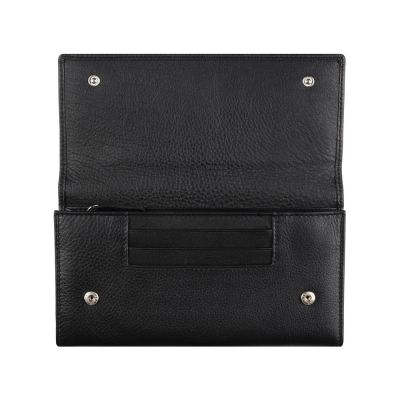 Кошелёк женский BUGATTI Lady Top, чёрный, натуральная воловья кожа, 20х2,5х10,5 см-2