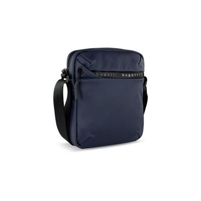Сумка наплечная BUGATTI Blanc, синяя, тарпаулин/полиэстер, 17х4,5х21 см-0