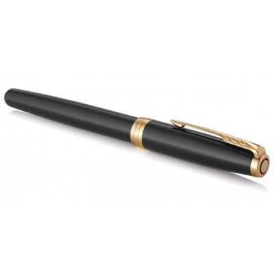 Перьевая ручка Parker Sonnet Black Lacquer GT, перо: F или М , цвет чернил: black, в подарочной упаковке-4