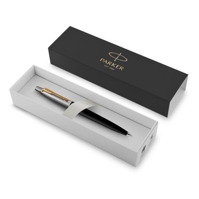 Шариковая ручка Parker Jotter K160, цвет: Black/GT, стержень: F, цвет чернил: blue, в подарочной упаковке.-1
