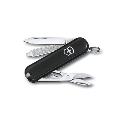 Нож-брелок VICTORINOX Classic SD Colors Dark Illusion, 58 мм, 7 функций, чёрный-0