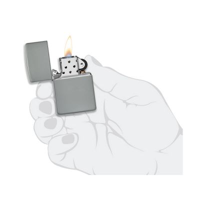 Зажигалка ZIPPO Classic с покрытием Flat Grey, латунь/сталь, серая, глянцевая, 38x13x57 мм-7