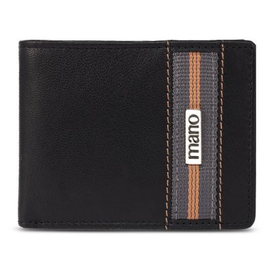Бумажник Mano Don Leonardo, с RFID защитой, натуральная кожа в черном цвете, 10,5 х 2 х 8,5 см-0
