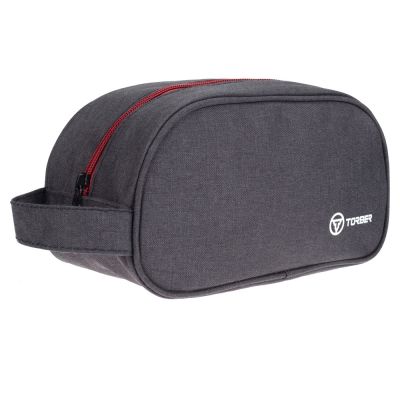 Несессер TORBER, дорожный, чёрный/бордовый, полиэстер 300D, 23 х 12 х 10 см-1