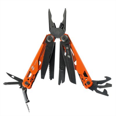 Мультитул Stinger, 107 х 19 мм, 19 функций, сталь, оранжевый корпус, стоунвош, в картонной коробке, в комплекте нейлоновый чехол-1