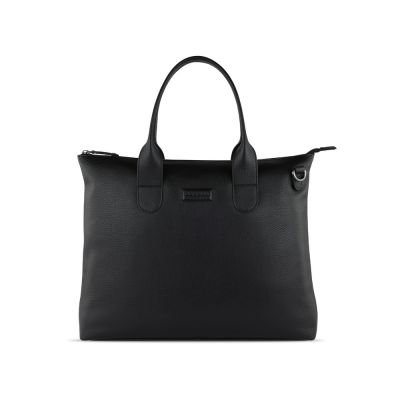 Сумка-шоппер BUGATTI Elsa, чёрная, воловья кожа/полиэстер, 46х11х31,5 см-1